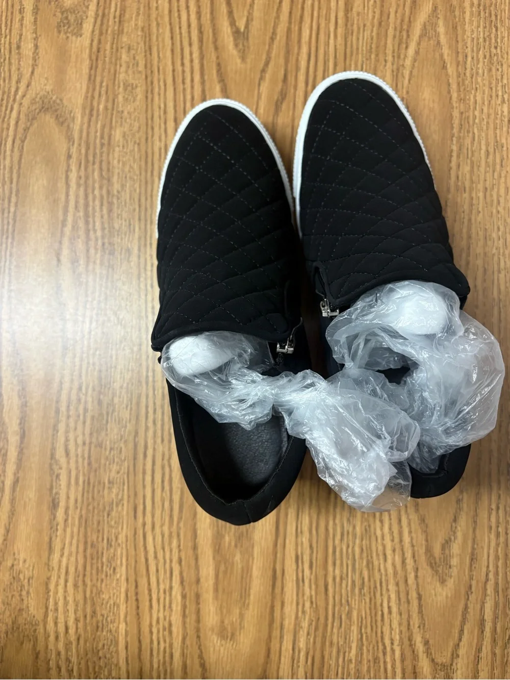 Women’s Quilted Hidden-Wedge Slip-On Sneakers - Black